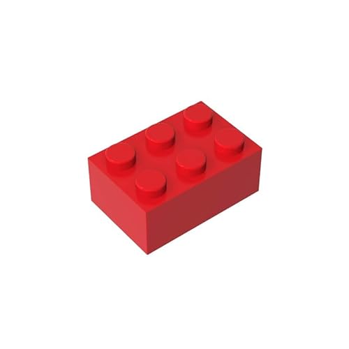 GDS-541 Brick 2x3, 50 Stück, kompatibel mit Lego 3002 DIY-Teilen und MOC-Komponenten für große Bausteinmarken, Farbe:Rot 21 von XYEIUGO