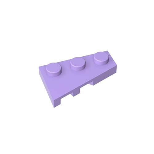 GDS-547 Keilplatte 3X2 rechts, 50 Stück, kompatibel mit Lego 43722 DIY-Teilen und MOC-Komponenten für große Ziegelmarken, Farbe:Helllila 325 von XYEIUGO