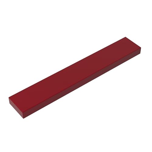 GDS-564 Fliese 1x6 mit Rille, 50 Stück, kompatibel mit Lego 6636 DIY-Teilen und MOC-Komponenten für große Ziegelmarken, Farbe:Dunkelrot 154 von XYEIUGO
