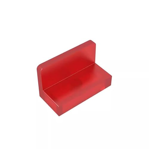 GDS-568 Panel 1x2x1 [quadratische Ecken], 50 Stück, kompatibel mit Lego 4865, 15714, 26169, DIY-Teile und MOC-Komponenten für große Ziegelmarken, Farbe:Transparentes Rot 41 von XYEIUGO