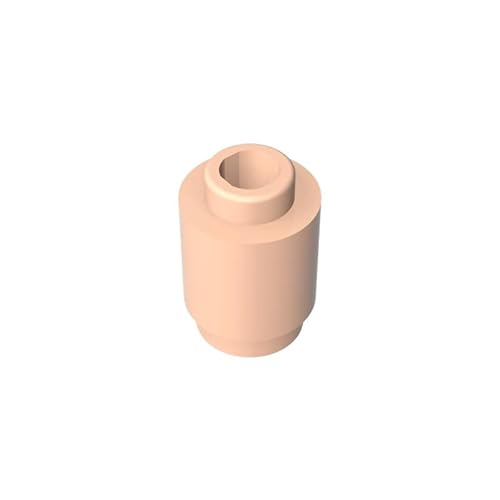 GDS-605 Brick Round 1x1 Offener Bolzen, 50 Stück, kompatibel mit Lego 3062, 30068, 35390, DIY-Teilen und MOC-Komponenten für große Ziegelmarken, Farbe:Hellhaut 283 von XYEIUGO