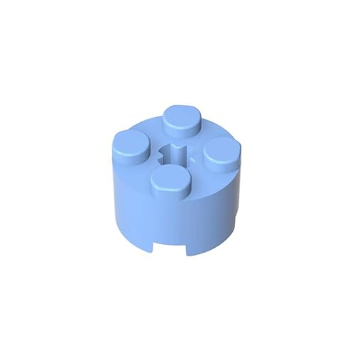 GDS-607 Brick Round 2x2 mit Achsloch, 50 Stück, kompatibel mit Lego 6143, 3941, 39223, DIY-Teile und MOC-Komponenten für große Ziegelmarken, Farbe:Babyblau 212 von XYEIUGO