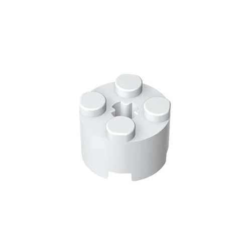 GDS-607 Brick Round 2x2 mit Achsloch, 50 Stück, kompatibel mit Lego 6143, 3941, 39223, DIY-Teile und MOC-Komponenten für große Ziegelmarken, Farbe:Cremeweiß von XYEIUGO
