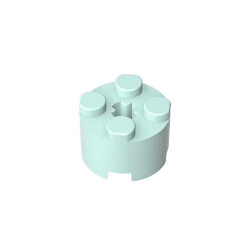 GDS-607 Brick Round 2x2 mit Achsloch, 50 Stück, kompatibel mit Lego 6143, 3941, 39223, DIY-Teile und MOC-Komponenten für große Ziegelmarken, Farbe:Pastellgrün 323 von XYEIUGO