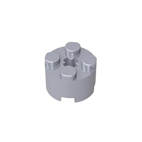 GDS-607 Brick Round 2x2 mit Achsloch, 50 Stück, kompatibel mit Lego 6143, 3941, 39223, DIY-Teile und MOC-Komponenten für große Ziegelmarken, Farbe:Silbergrau 315 von XYEIUGO