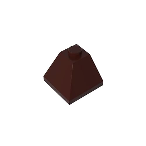 GDS-621 Neigung 45 °, 2x2, doppelt konvex, 50 Stück, kompatibel mit Lego 30445 4189064, DIY-Teile und MOC-Komponenten für große Ziegelmarken, Farbe:Kastanienbraun 308 von XYEIUGO