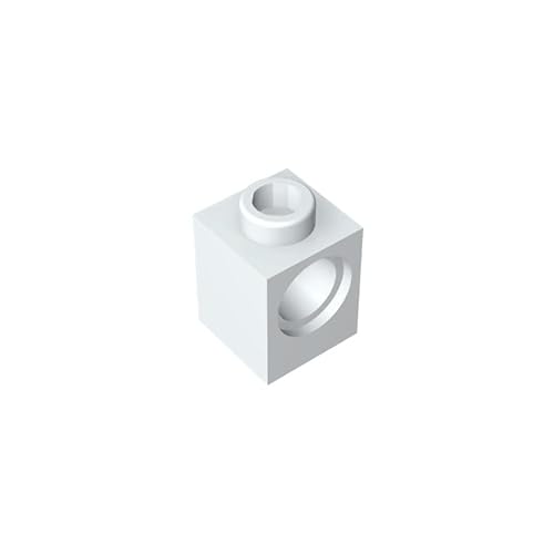 GDS-622 Technic Brick 1x1 mit Loch, 50 Stück, kompatibel mit Lego 6541 DIY-Teilen und MOC-Komponenten für große Bausteinmarken, Farbe:Cremeweiß von XYEIUGO