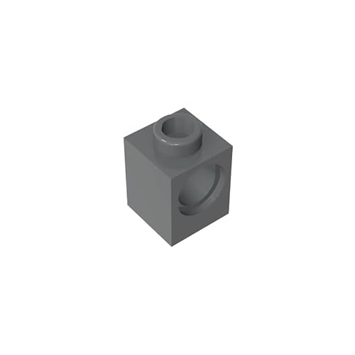 GDS-622 Technic Brick 1x1 mit Loch, 50 Stück, kompatibel mit Lego 6541 DIY-Teilen und MOC-Komponenten für große Bausteinmarken, Farbe:Dunkelgrau 199 von XYEIUGO