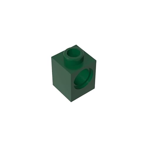 GDS-622 Technic Brick 1x1 mit Loch, 50 Stück, kompatibel mit Lego 6541 DIY-Teilen und MOC-Komponenten für große Bausteinmarken, Farbe:Dunkelgrün 141 von XYEIUGO