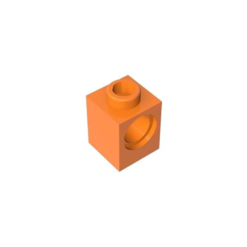 GDS-622 Technic Brick 1x1 mit Loch, 50 Stück, kompatibel mit Lego 6541 DIY-Teilen und MOC-Komponenten für große Bausteinmarken, Farbe:Orange 106 von XYEIUGO