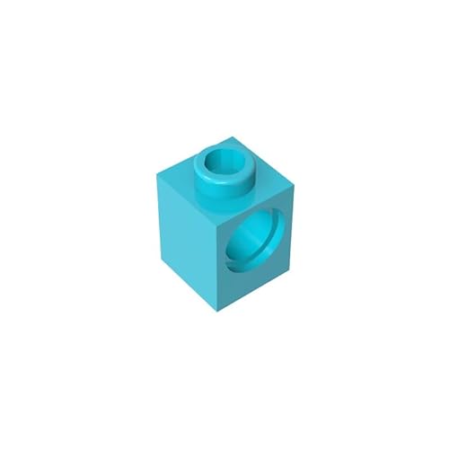 GDS-622 Technic Brick 1x1 mit Loch, 50 Stück, kompatibel mit Lego 6541 DIY-Teilen und MOC-Komponenten für große Bausteinmarken, Farbe:Smaragdgrün 322 von XYEIUGO