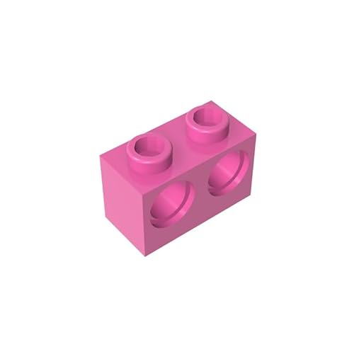 GDS-624 Technic Brick 1x2 [2 Löcher], 50 Stück, kompatibel mit Lego 32000 DIY-Teilen und MOC-Komponenten für große Bausteinmarken, Farbe:Dunkles Pink 221 von XYEIUGO