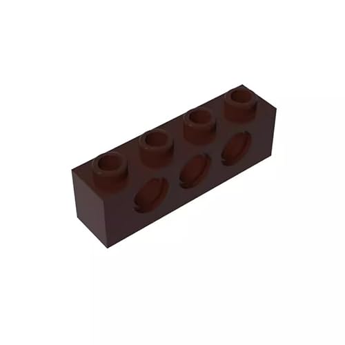 GDS-625 Technic Brick 1x4 [3 Löcher], 50 Stück, kompatibel mit Lego 3701 DIY-Teilen und MOC-Komponenten für große Bausteinmarken, Farbe:Kastanienbraun 308 von XYEIUGO
