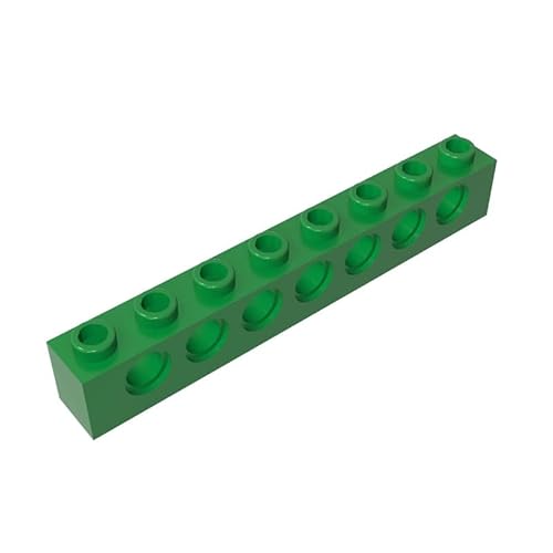 GDS-627 Technic Brick 1x8 [7 Löcher], 10 Stück, kompatibel mit Lego 3702 DIY-Teilen und MOC-Komponenten für große Bausteinmarken, Farbe:Grün 28 von XYEIUGO