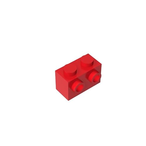 GDS-634 Brick Special 1x2 mit 2 Nieten auf Einer Seite, 50 Stück, kompatibel mit Lego 11211 6015344, DIY-Teile und MOC-Komponenten für große Ziegelmarken, Farbe:Rot 21 von XYEIUGO