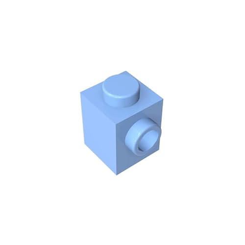 GDS-635 Brick Special 1x1 mit Bolzen auf Einer Seite, 50 Stück, kompatibel mit Lego 87087, DIY-Teilen und MOC-Komponenten für große Ziegelmarken, Farbe:Babyblau 212 von XYEIUGO
