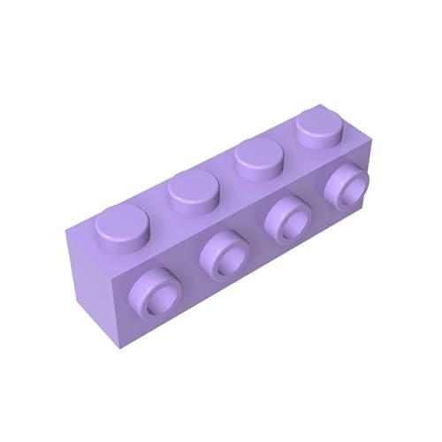 GDS-637 Brick Special 1x4 mit 4 Nieten auf Einer Seite, 50 Stück, kompatibel mit Lego 30414, DIY-Teilen und MOC-Komponenten für große Ziegelmarken, Farbe:Helllila 325 von XYEIUGO