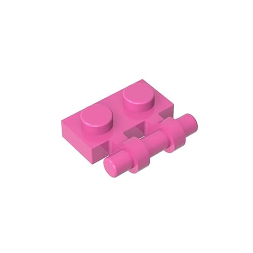 GDS-644 Platte Spezial 1x2 Seitengriff [freie Enden], 50 Stück, kompatibel mit Lego 2540 DIY-Teilen und MOC-Komponenten für große Ziegelmarken, Farbe:Dunkles Pink 221 von XYEIUGO