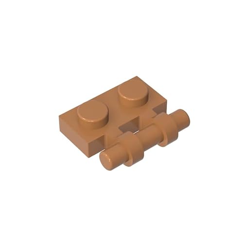 GDS-644 Platte Spezial 1x2 Seitengriff [freie Enden], 50 Stück, kompatibel mit Lego 2540 DIY-Teilen und MOC-Komponenten für große Ziegelmarken, Farbe:Hellbraun 312 von XYEIUGO