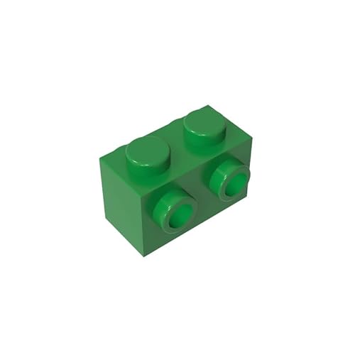 GDS-648 Brick Special 1X2 mit Nieten auf 2 Seiten 50 Stück kompatibel mit Lego 52107 4667575 DIY-Teile und MOC-Komponenten für große Ziegelmarken Farbe:Grün 28 von XYEIUGO