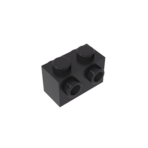 GDS-648 Brick Special 1X2 mit Nieten auf 2 Seiten 50 Stück kompatibel mit Lego 52107 4667575 DIY-Teile und MOC-Komponenten für große Ziegelmarken Farbe:Schwarz 26 von XYEIUGO