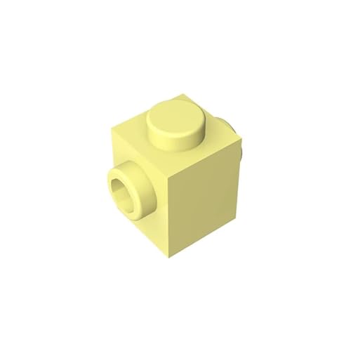 GDS-649 Brick Special 1X1 mit Nieten auf 2 Seiten 50 Stück kompatibel mit Lego 47905 4214559 DIY-Teile und MOC-Komponenten für große Ziegelmarken Farbe:Leuchtendes Hellgelb 226 von XYEIUGO