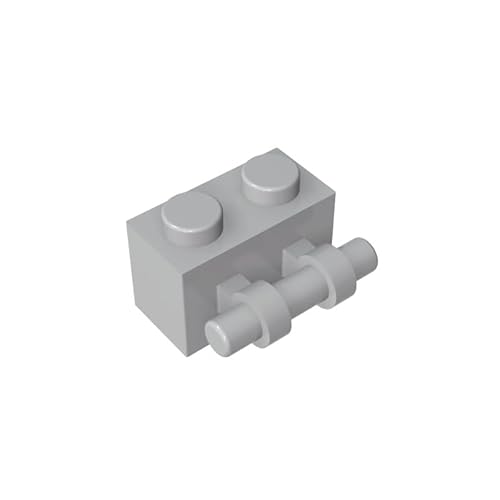 GDS-652 Brick Special 1X2 mit Griff 50 Stück kompatibel mit Lego 30236 4211128 4288212 DIY-Teile und MOC-Komponenten für große Ziegelmarken Farbe:Hellgrau 194 von XYEIUGO