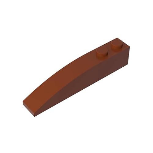 GDS-655 Brick Curved 6x1, 50 Stück, kompatibel mit Lego 41762 42022, DIY-Teile und MOC-Komponenten für große Ziegelmarken, Farbe:Braun 192 von XYEIUGO