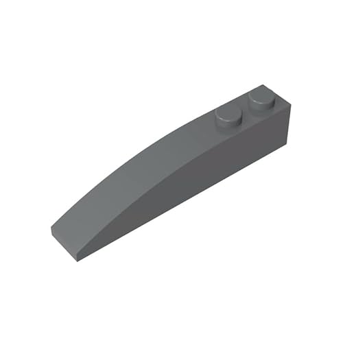 GDS-655 Brick Curved 6x1, 50 Stück, kompatibel mit Lego 41762 42022, DIY-Teile und MOC-Komponenten für große Ziegelmarken, Farbe:Dunkelgrau 199 von XYEIUGO
