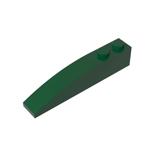 GDS-655 Brick Curved 6x1, 50 Stück, kompatibel mit Lego 41762 42022, DIY-Teile und MOC-Komponenten für große Ziegelmarken, Farbe:Dunkelgrün 141 von XYEIUGO