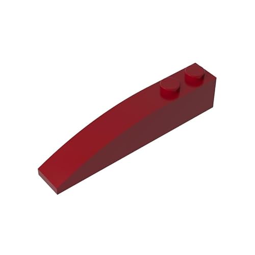 GDS-655 Brick Curved 6x1, 50 Stück, kompatibel mit Lego 41762 42022, DIY-Teile und MOC-Komponenten für große Ziegelmarken, Farbe:Dunkelrot 154 von XYEIUGO