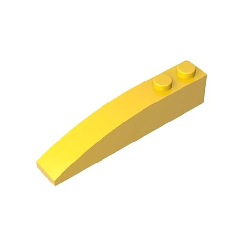 GDS-655 Brick Curved 6x1, 50 Stück, kompatibel mit Lego 41762 42022, DIY-Teile und MOC-Komponenten für große Ziegelmarken, Farbe:Gelb 24 von XYEIUGO