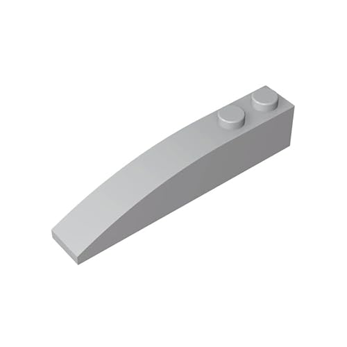 GDS-655 Brick Curved 6x1, 50 Stück, kompatibel mit Lego 41762 42022, DIY-Teile und MOC-Komponenten für große Ziegelmarken, Farbe:Hellgrau 194 von XYEIUGO