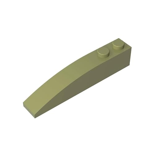 GDS-655 Brick Curved 6x1, 50 Stück, kompatibel mit Lego 41762 42022, DIY-Teile und MOC-Komponenten für große Ziegelmarken, Farbe:Maidingrün 330 von XYEIUGO