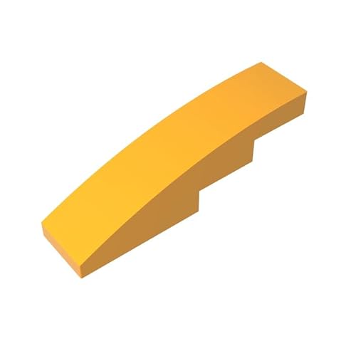 GDS-658 Gebogene Neigung, 4x1, ohne Nieten, 50 Stück, kompatibel mit Lego 11153 61678, Teile und MOC-Komponenten für große Ziegelmarken, Farbe:Dunkelgelb 191 von XYEIUGO