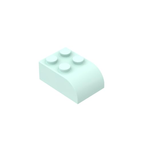GDS-722 Brick Curved 2x3 mit gebogener Oberseite, 50 Stück, kompatibel mit Lego 6215 DIY-Teilen und MOC-Komponenten für große Bausteinmarken, Farbe:Pastellgrün 323 von XYEIUGO