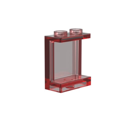 GDS-785 Panel 1x2x2 (Seitenstützen/Hohlbolzen), 50 Stück, kompatibel mit Lego 87552 94638 4864 35378, Komponenten für die wichtigsten Ziegelmarken, Farbe:Transparentes Rot 41 von XYEIUGO
