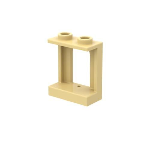 GDS-786 Fenster 1x2x2 Schloss, 10 Stück, kompatibel mit Lego-Spielzeug-DIY-Teilen und MOC-Komponenten für große Ziegelmarken, Farbe:Hellgelb 19 von XYEIUGO