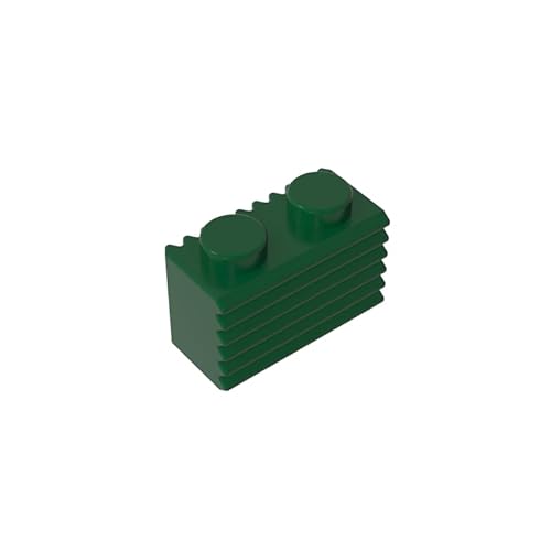 GDS-797 Brick Special 1x2 mit Grill, 50 Stück, kompatibel mit Lego 2877 4210636, DIY-Teile und MOC-Komponenten für große Ziegelmarken, Farbe:Dunkelgrün 141 von XYEIUGO