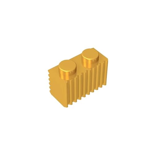 GDS-797 Brick Special 1x2 mit Grill, 50 Stück, kompatibel mit Lego 2877 4210636, DIY-Teile und MOC-Komponenten für große Ziegelmarken, Farbe:Glänzend Gold 0 von XYEIUGO
