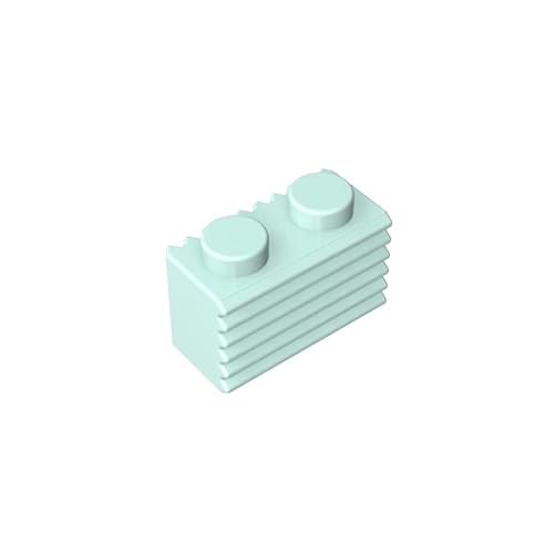 GDS-797 Brick Special 1x2 mit Grill, 50 Stück, kompatibel mit Lego 2877 4210636, DIY-Teile und MOC-Komponenten für große Ziegelmarken, Farbe:Pastellgrün 323 von XYEIUGO