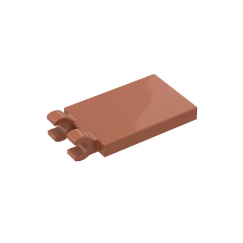 GDS-896 Fliesen-Spezial 2x3 mit 2 Clips (abgewinkelte Clips),50 Stück,kompatibel mit Lego 30350,65886,4297713,DIY-Teile und MOC-Komponenten für große Ziegelmarken,Farbe:Kaffeebraun 38 von XYEIUGO