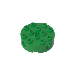 GDS-951 Brick Round 4x4 mit 4 seitlichen Stiftlöchern und Mittelachsenloch, 10 Stück, kompatibel mit Lego 6222, 4211527, 6177805, MOC-Komponenten für große Ziegelmarken, Farbe:Grün 28 von XYEIUGO