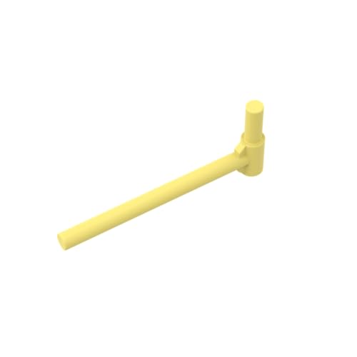 GDS-963 Stange 5 l mit Griff (Reibungsram), 50 Stück, kompatibel mit Lego 87618, 4565433, 4623113, DIY-Teile und MOC-Komponenten für große Ziegelmarken, Farbe:Leuchtendes Hellgelb 226 von XYEIUGO