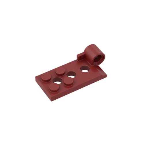 GDS-975 Scharnierplatte 2X4 mit Stiftloch – unten 50 Teile, kompatibel mit Lego 98285 DIY-Teilen und MOC-Komponenten für große Ziegelmarken, Farbe:Dunkelrot 154 von XYEIUGO