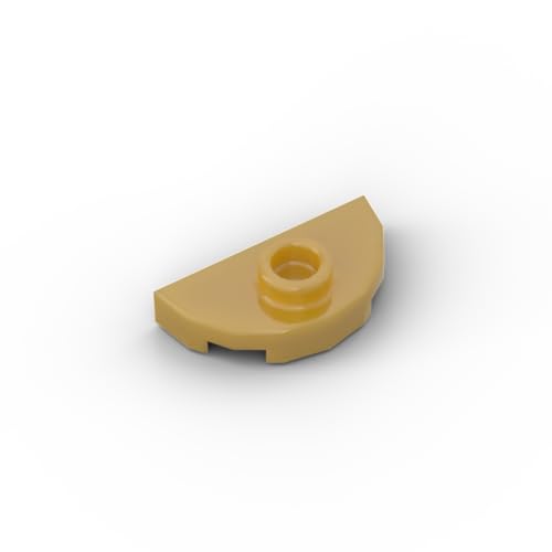 Gobricks 1745 (6420741) Kreisplatte 1x2 Doppel auf Einzelplatte, 50 Stück, GDS-90300, kompatibel mit Lego Bausteinen, Farbe: Perlgold 035 von XYEIUGO