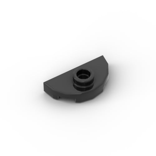 Gobricks 1745 (6420741) Kreisplatte 1x2 Doppel auf Einzelplatte, 50 Stück, GDS-90300, kompatibel mit Lego Bausteinen, Farbe: Schwarz 080 von XYEIUGO