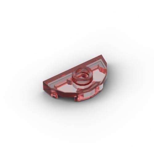 Gobricks 1745 (6420741) Kreisplatte 1x2 Doppel auf Einzelplatte, 50 Stück, GDS-90300, kompatibel mit Lego Bausteinen, Farbe: Trans Red 110 von XYEIUGO
