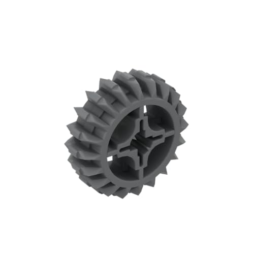 Gobricks 18575 Gear Technic Gear 20 Zähne, Doppelschräge mit Achsloch, Typ 1 [+ Öffnung], 10 Stück, GDS-1103, kompatibel mit Lego Bausteinen, Farbe: dunkelbläulich-grau 072 von XYEIUGO