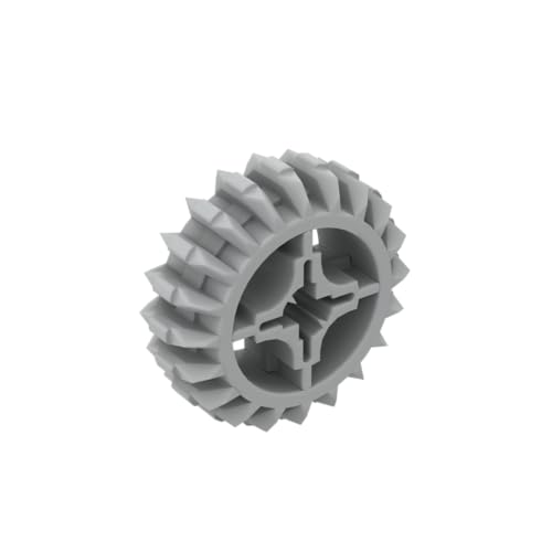 Gobricks 18575 Gear Technic Gear 20 Zähne, Doppelschräge mit Achsloch, Typ 1 [+ Öffnung], 10 Stück, GDS-1103, kompatibel mit Lego Bausteinen, Farbe: hellbläulich-grau 071 von XYEIUGO